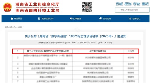 喜訊|威勝集團(tuán)上榜湖南省“數(shù)字新基建”100個(gè)標(biāo)志性項(xiàng)目名單